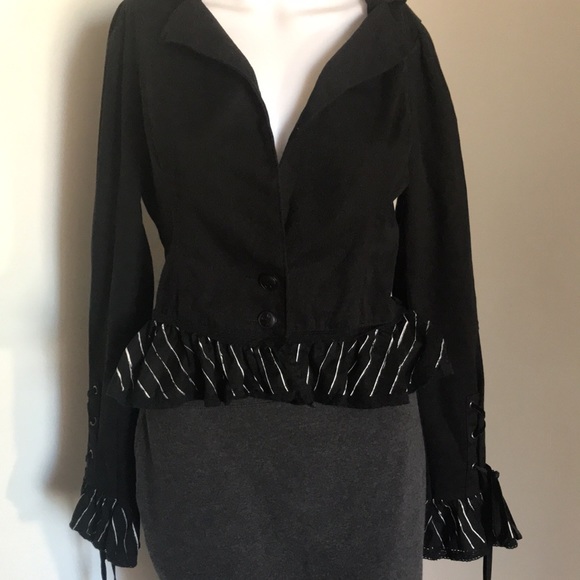 Nightmare Before Christmas Black with Ruffle Trim Jacket ONLY - Picture 2 of 12
